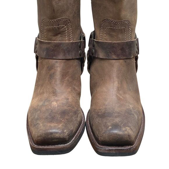 VTG BCBG Brown Leather Women's Sz 8.5 B Harness Western Biker Boots (HF29) - Picture 9 of 9